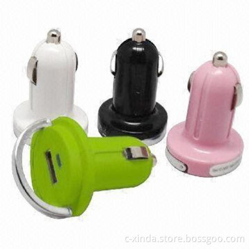 5V/1,000mAh USB Car Charger for iPad/iPhone, with 12 to 24V DC Input Voltages